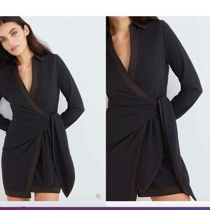 Veronica Beard Lavella Dress Black - Long Sleeve (size two)